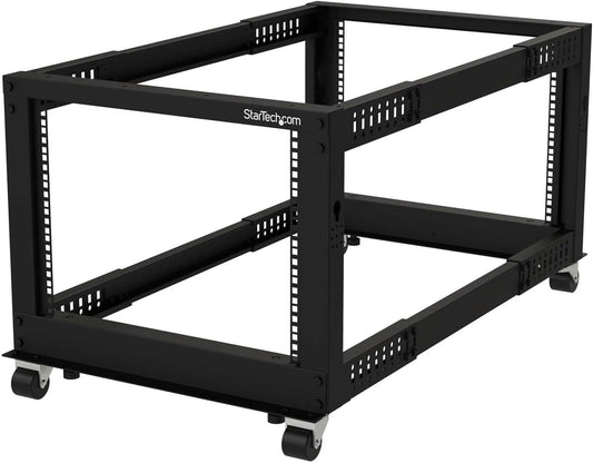 Serverrack 8U Mobiel Open Frame – Serverrek – Patchkast – Netwerkkast – 19 Inch Rack – Verstelbare Diepte 56 Tot 101 Cm – Koudgewalst Staal