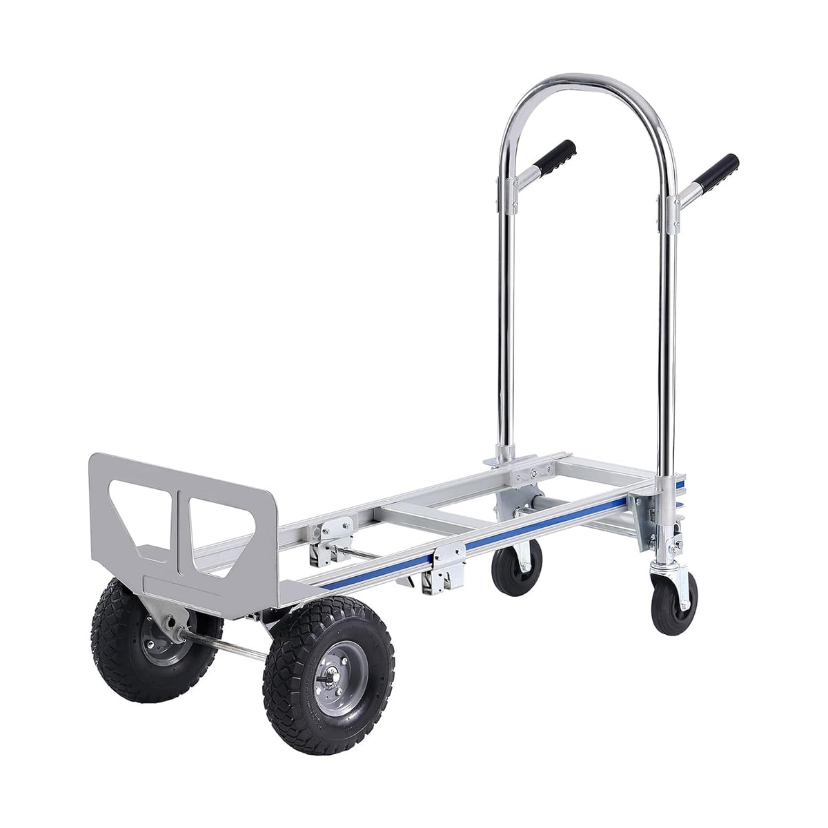 VEVOR Aluminium Trailer Truck, 2-in-1, Hand Truck, Moving Truck, Load Capacity 363 kg, Hand Truck, Convertible in Platform Truck, Rubber Wheels for Transport, Warehouse, Goods