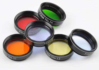 13-delige telescopische accessoireset - Plossl-telescopische oculairs, 2 x barlow lens, 7 stuks filters, stevige draagtas