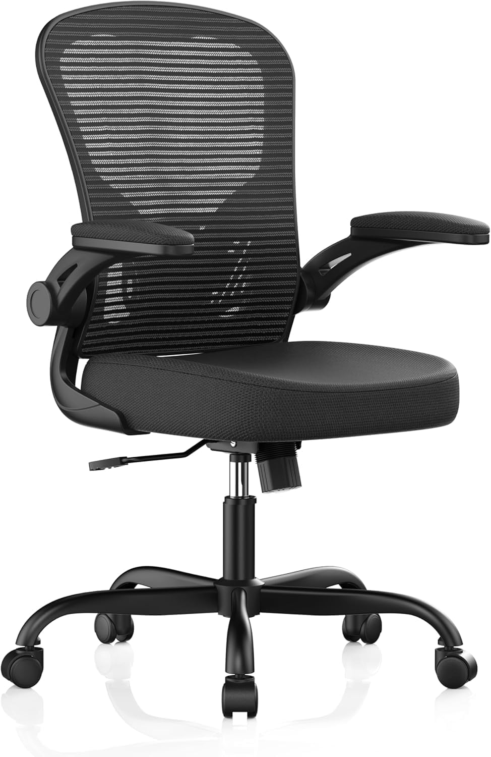 Ergonomische Bureaustoel – Bureaustoel Met Hoge Rugleuning – Mesh Bureaustoel – Thuiswerkstoel – Comfortabele Stoel – Verstelbare Zithoogte – Ademend Mesh Materiaal – 90° Opklapbare Armleuningen