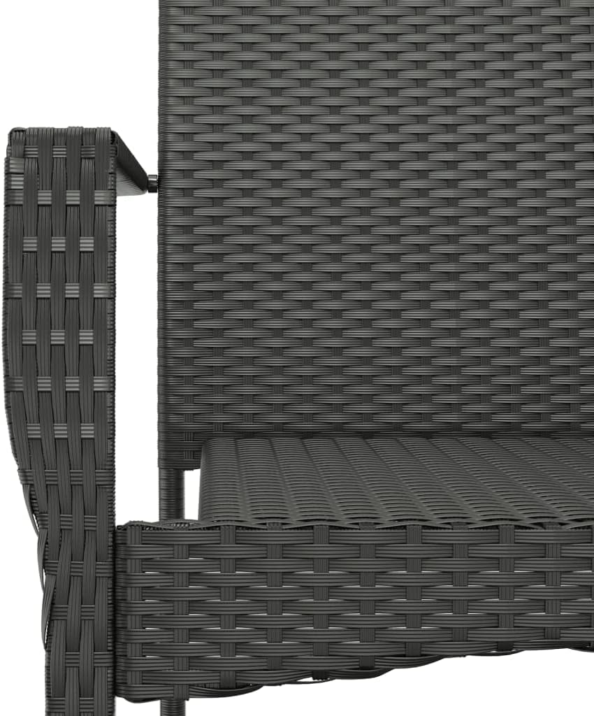 Lounge tuinmeubelen set terrasmeubels balkonmeubels tuinstoelen met kussens 2 stuks. Poly rotan zwart - QUORE