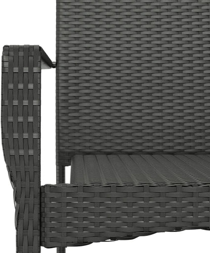 Lounge tuinmeubelen set terrasmeubels balkonmeubels tuinstoelen met kussens 2 stuks. Poly rotan zwart - QUORE