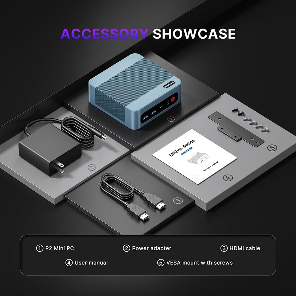 BOSGAME P2 Plus Gaming-pc, met Intel Core i7-12700H processor, 14C/20T (tot 4,7 GHz), 32 GB RAM 512 GB SSD