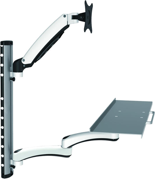 HFTEK - FY02CWS - Monitor houder muurbeugel voor schermen van 13-27 inch met VESA 75/100 - Toetsenbordhouder