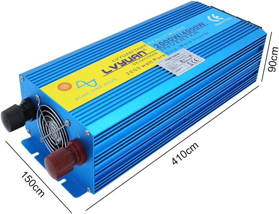 Pure Sine Wave Power Inverter 2000W DC 12V naar AC 240V converter met draadloze afstandsbediening & dubbele EU-stopcontacten voor RV Truck Car
