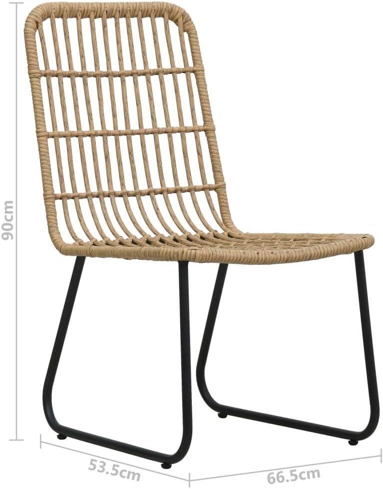 Festnight Set van tafel en stoelen, 3-delig, tuinmeubelen voor buiten, synthetische rotan, eikenkleur - QUORE