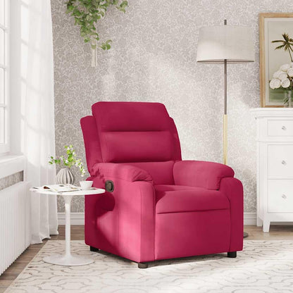 vidaXL Fauteuil verstelbaar fluweel wijnrood, leunstoel, relaxstoel, armstoel, relaxfauteuil, luie stoel, tv stoel, standenstoel, fauteuil stoel