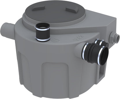 Hefstation voor grijswater en regenwater – Opvoerstation – Pompstation – Afvoerstation – Ingraafbare pompinstallatie – 4 ingangen – Automatische vlotter