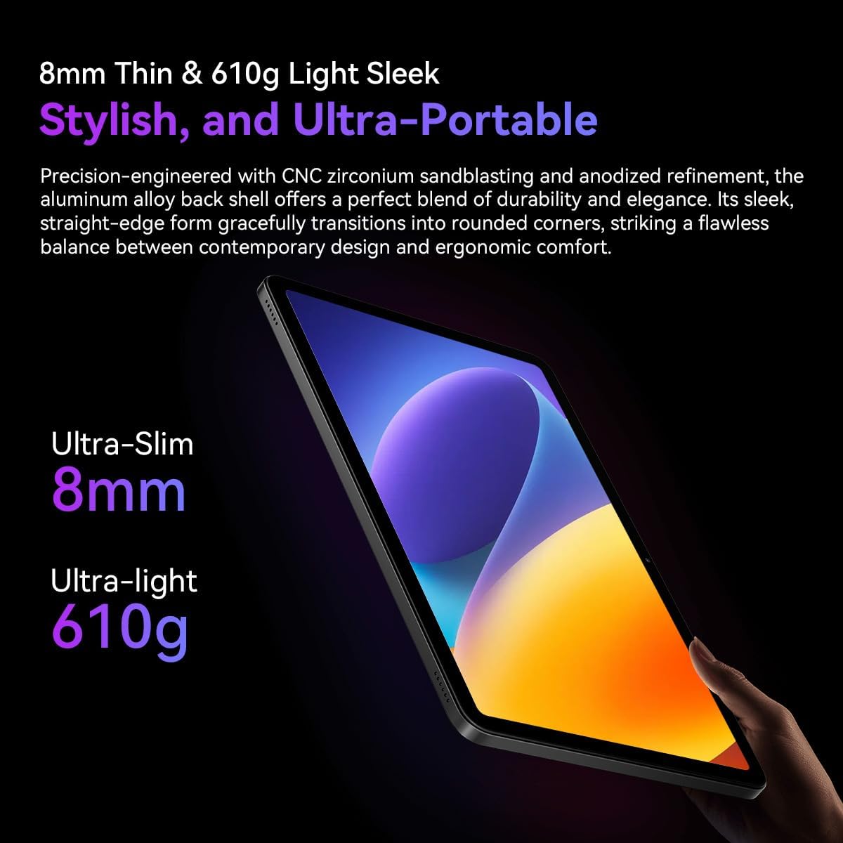 OSCAL PAD 100 Tablet, 12″ 2K IPS Display, 24 GB RAM + 256 GB (tot 2 TB), 16 MP + 8 MP Camera’s, 9000 mAh Batterij + 18 W Snel Opladen, LTE/Wi-Fi/GPS/Dual SIM, 2 jaar garantie, Hemelsblauw