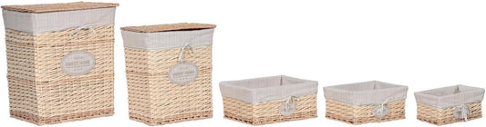 Rompmandjes set 5 MIMBRE ALGODON 47 x 35 x 55 CREMA
