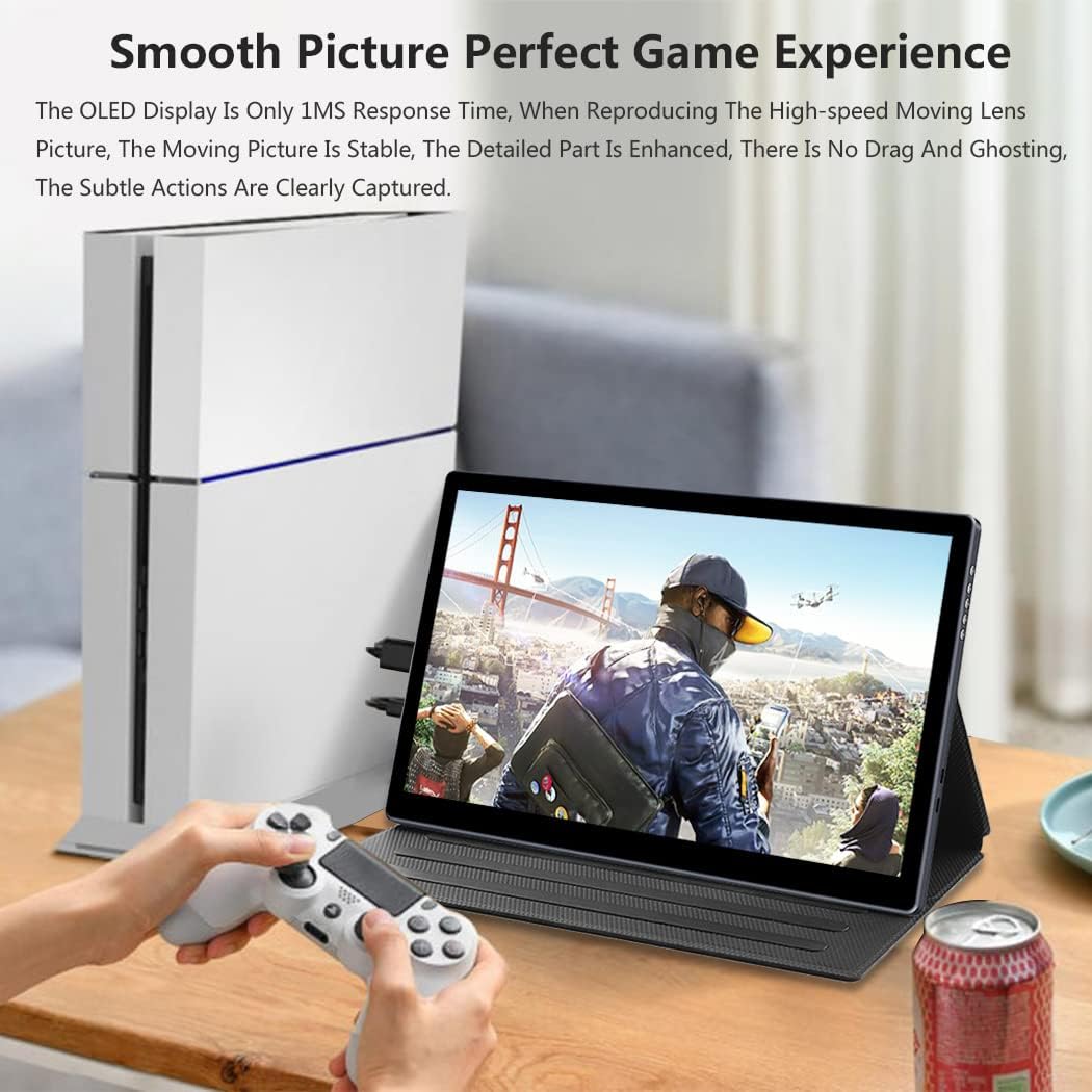 OLED Portable Monitor 2K 13.3'' Touch Screen, USB C Mobile Screen, 54000:1, QHD 100% DCI-P3 1Ms For Laptop, PC, Game Consoles, Etc. - QUORE