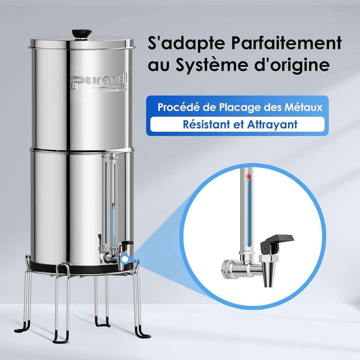 Zwaartekracht Waterfiltersysteem – Waterfilterkan – Waterfilter – Zwaartekrachtfilter – Drinkwaterfilter – 5,7 Liter, 304 Roestvrij Staal – 6-Traps Filtratie Zonder Stroom