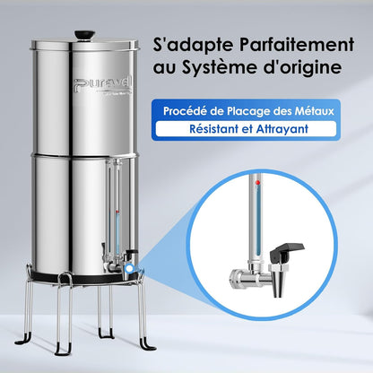 Zwaartekracht Waterfiltersysteem – Waterfilterkan – Waterfilter – Zwaartekrachtfilter – Drinkwaterfilter – 5,7 Liter, 304 Roestvrij Staal – 6-Traps Filtratie Zonder Stroom