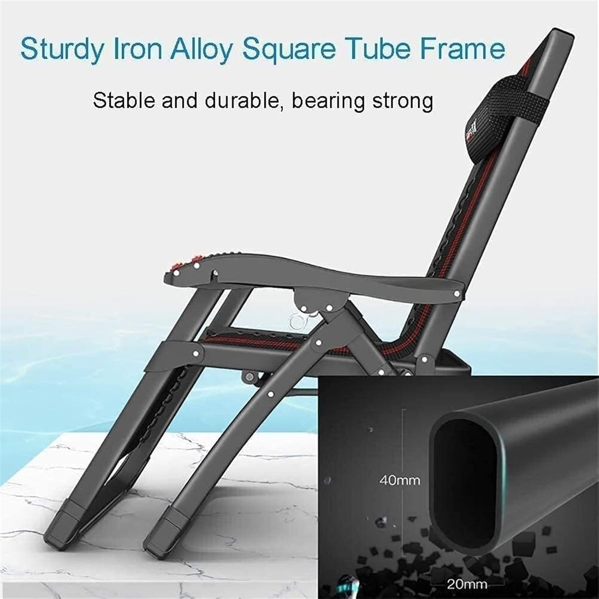 Folding Chair Sun Loungers Recliner Outdoor Chair,Garden Rocking Chair Relaxing Chair,Deck Chair,Cushion Covers Armchair - QUORE