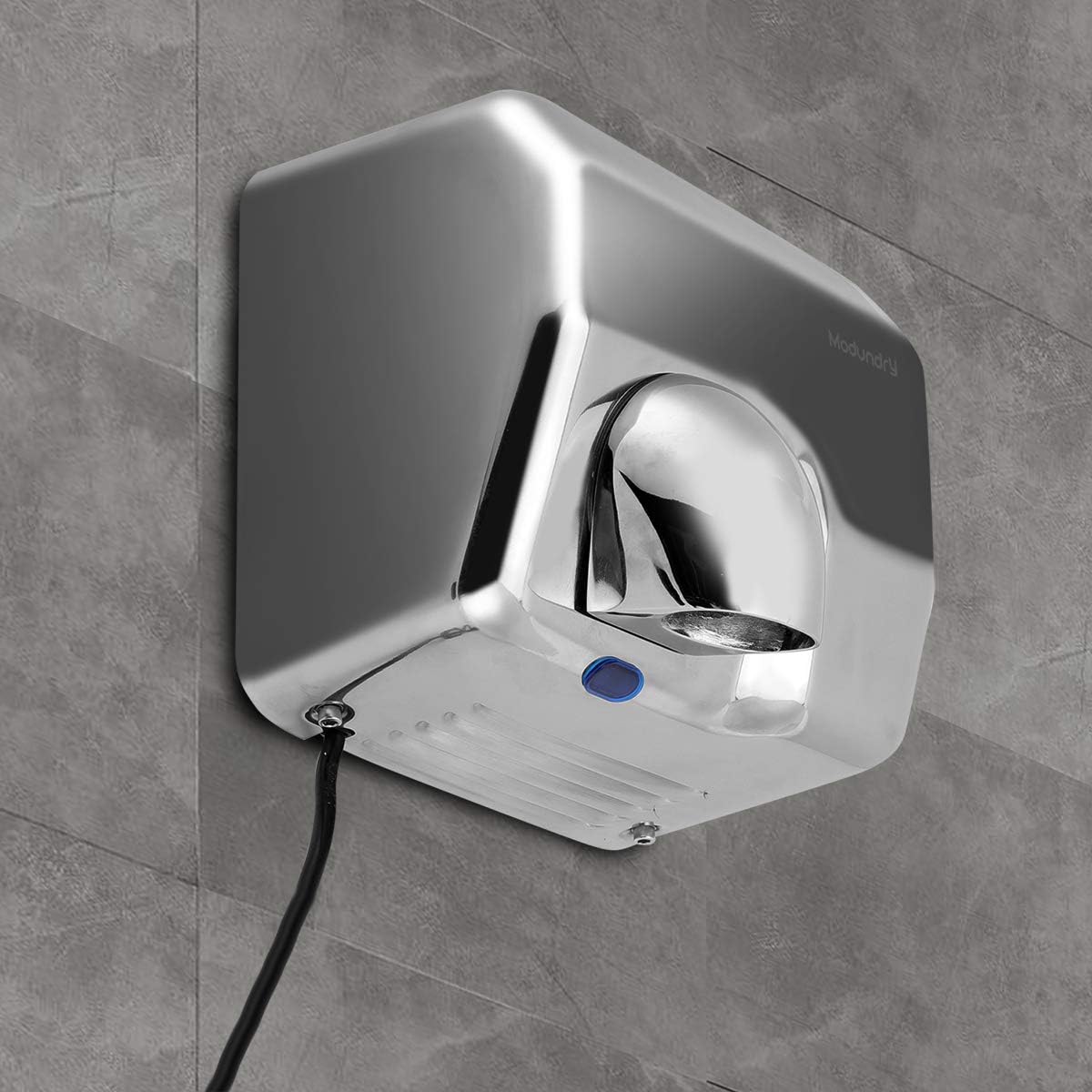 Handdroger, elektrisch, automatisch, hoge snelheid, handdroger, roestvrij staal, 2300 W, wandmontage, 8-10 seconden droog voor commercieel toilet