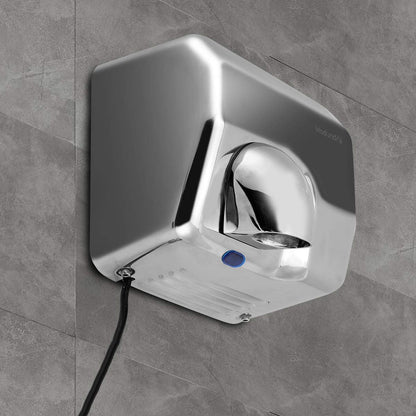 Handdroger, elektrisch, automatisch, hoge snelheid, handdroger, roestvrij staal, 2300 W, wandmontage, 8-10 seconden droog voor commercieel toilet