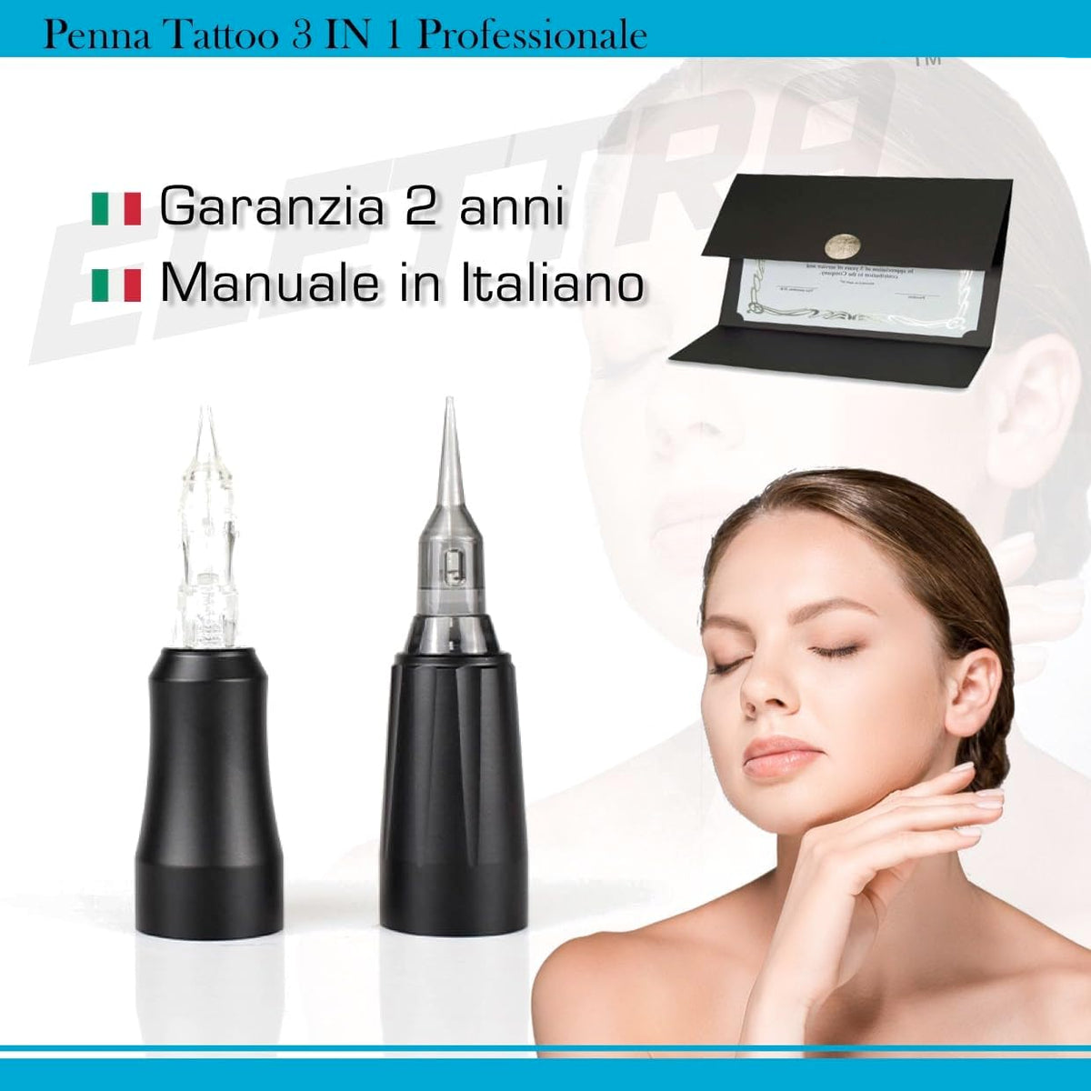 Dermograph Permanente make-up, semi-permanente make-up, tattoo-stift, tattoo-machine, microblading, wenkbrauwtattoo, zwarte dermografiepen