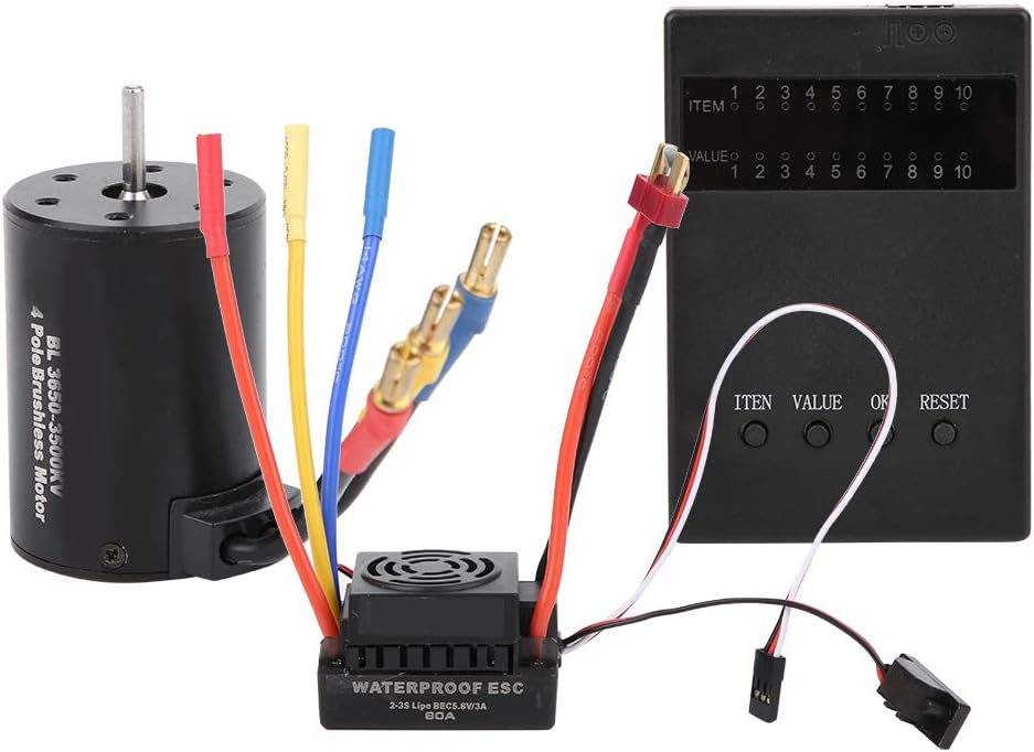 RC Motor – Brushless Motor – RC Auto Motor – RC Voertuigmotor – ESC Combo Set – 4-polige 3500KV Motor – CNC Aluminium Radiator