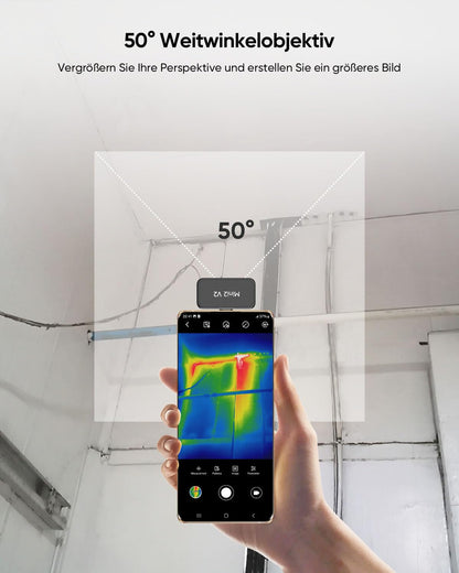 Warmtebeeldcamera HIKMICRO Mini2 V2, 512x384 SuperIR resolutie, <40mK, 25Hz, iOS/Android, 50° groothoek, infrarood camera ondersteunt iPhone 15/16, USB-C/Lightning-aansluiting (adapter inbegrepen)