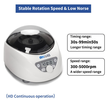 Laboratoriumcentrifuge – Labcentrifuge, Tafelcentrifuge, Centrifuge, Tafelmodel – Voor 6 Buizen 15/10/7/1,5-5 Ml – LCD-Display, Timer 30 Sec Tot 99 Min, 300 Tot 5000 Rpm