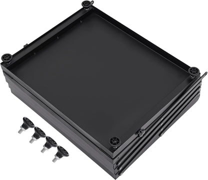 4 Layer A3 Folder Foldable Magazine Stand Display Modern Literature Stand Floor Setup Catalog Racks with Non-Slip Feet for Office Scholarships Schools Black 46 x 37 x 132 - QUORE