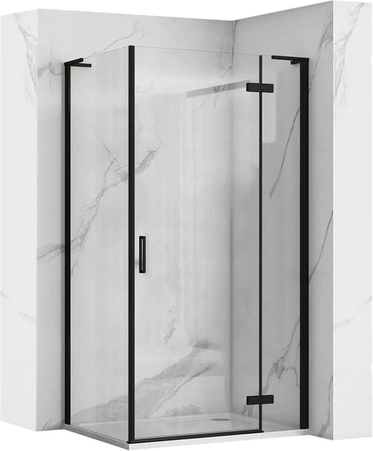 Douchecabine – Douchecabine Zonder Douchebak – Douchehoek – Douchecabine Met Deur – Vierkante Douchecabine – 90x90 cm – Veiligheidsglas 6 mm – Mat Zwart Frame
