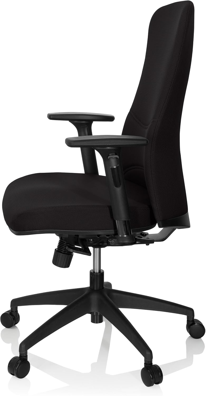 hjh OFFICE Office XT PRO 760010 Professionele bureaustoel van netstof, zwart, met armleuningen, zitdiepte verstelbaar