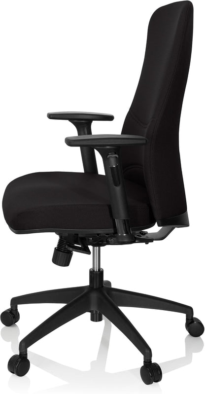hjh OFFICE Office XT PRO 760010 Professionele bureaustoel van netstof, zwart, met armleuningen, zitdiepte verstelbaar