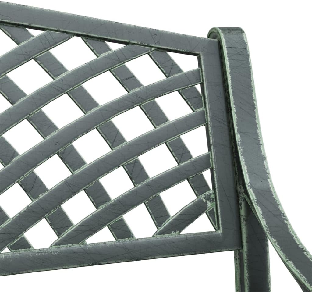 Tuinbank, 102 cm, gegoten aluminium, groen, zitbank, parkbank, balkonbank, outdoor bank voor tuin, terras, balkon - QUORE