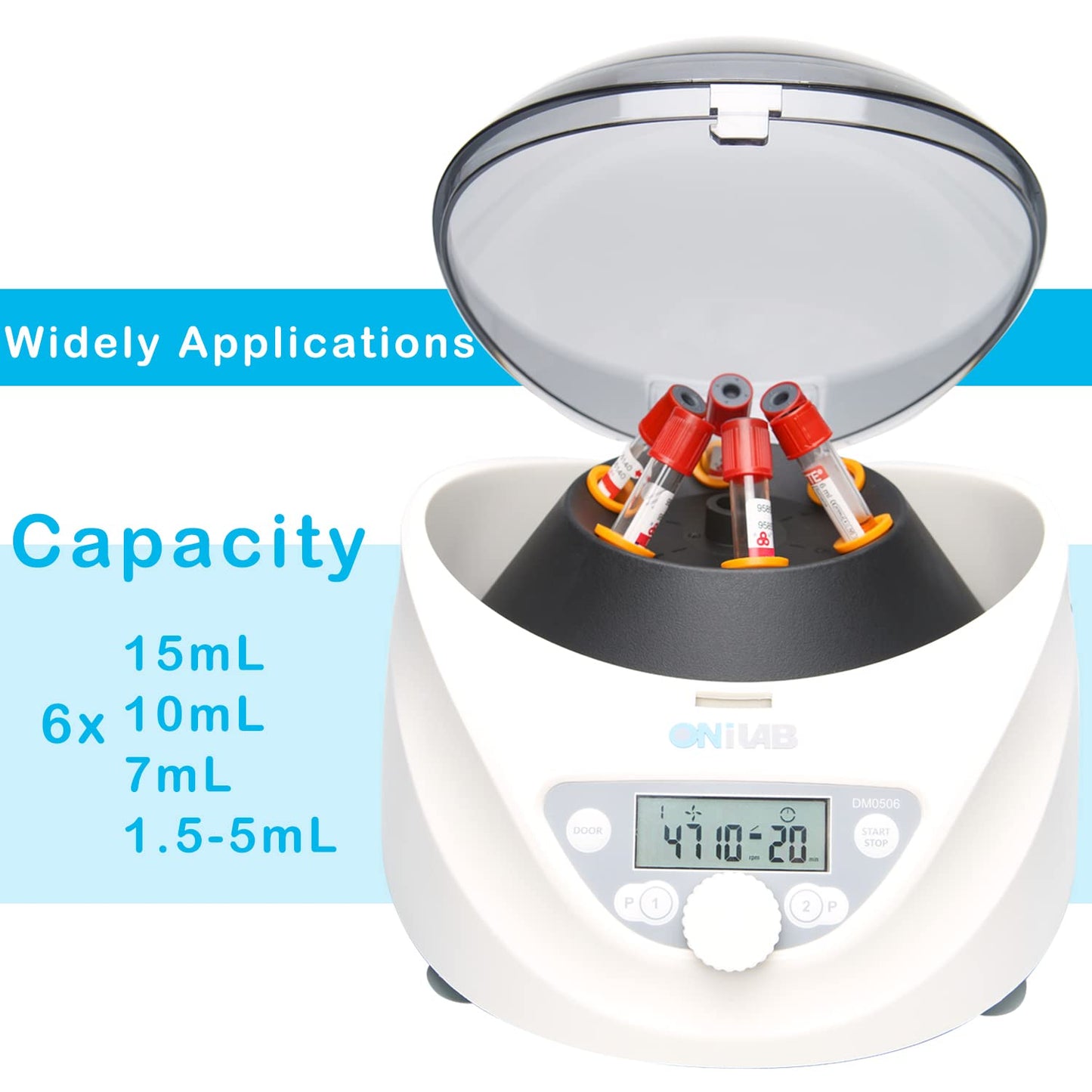 Digitale Tafelcentrifuge – Laboratoriumcentrifuge – Labcentrifuge – Tafelmodel Centrifuge – Centrifuge Voor Laboratoriumgebruik – 6x15/10/7/1,5-5 ml Rotor – LCD-Display, 300-5000 rpm, Timer 30 sec-99 min
