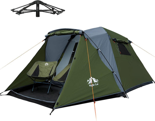 Night Cat Cabinetent met Vestibule: 4 personen duiken het Kamperen Tent Dubbele Lagen Gemakkelijke Snelle Waterdichte Installatie op