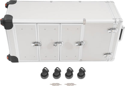 Make-Up Koffer – Make-Up Trolley – Cosmetica Koffer – Visagiekoffer – Beautycase – Aluminium Behuizing – Vergrendelbaar Met 3 Lades & 4 Wielen