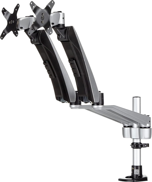 StarTech.com Dubbele monitorhouder met volledig beweegbare arm, stapelbaar, verwisselbare armen en veerondersteunde hoogteverstelling