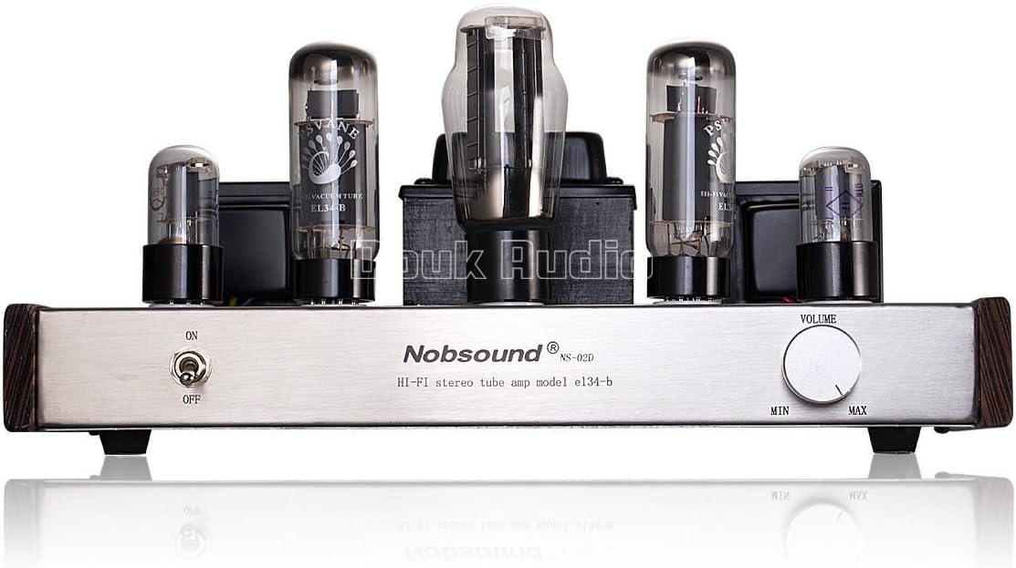 Nobsound HiFi-versterker EL34 Valve Tube Classic 2.0 Channel Stereo Single Ended Class A Power Versterker 12 W x 2