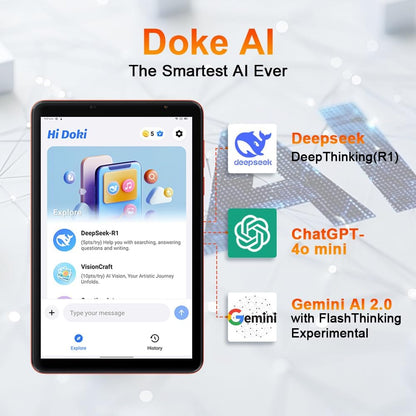 Blackview Zeno 1 8 inch tablet Android 15, 12 GB + 64 GB/2 TB TF, Widevine L1, 6000 mAh, 5G WiFi + 4G LTE Tablet PC, 8 MP + 8 MP, Gemini Al 2.0/OTG/GPS/Hall/3,5 mm Jack/beschermhoes, oranje