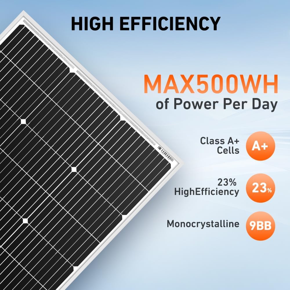 DOKIO 400W zonnepaneel 4 * 100W monokristallijn Voor 12V voertuigbatterij, AGM, gelbatterij ideaal voor camper, camping, tuinhuis