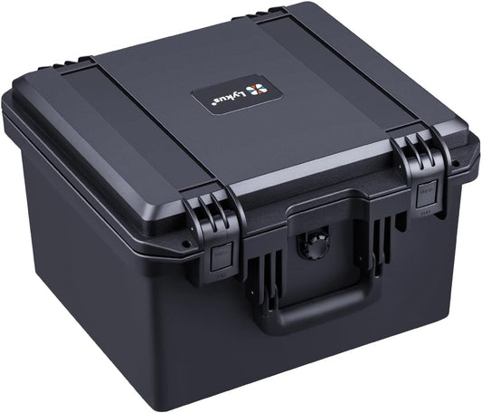 Lykus HC-3530 Waterdichte Hard Koffer with Customizable Foam, Binnenmaat 35 x 30 x 23 cm, Geschikt voor camcorder, lenzen, drone, mic, flashlight, projector, elektronica, gereedschap, en meer