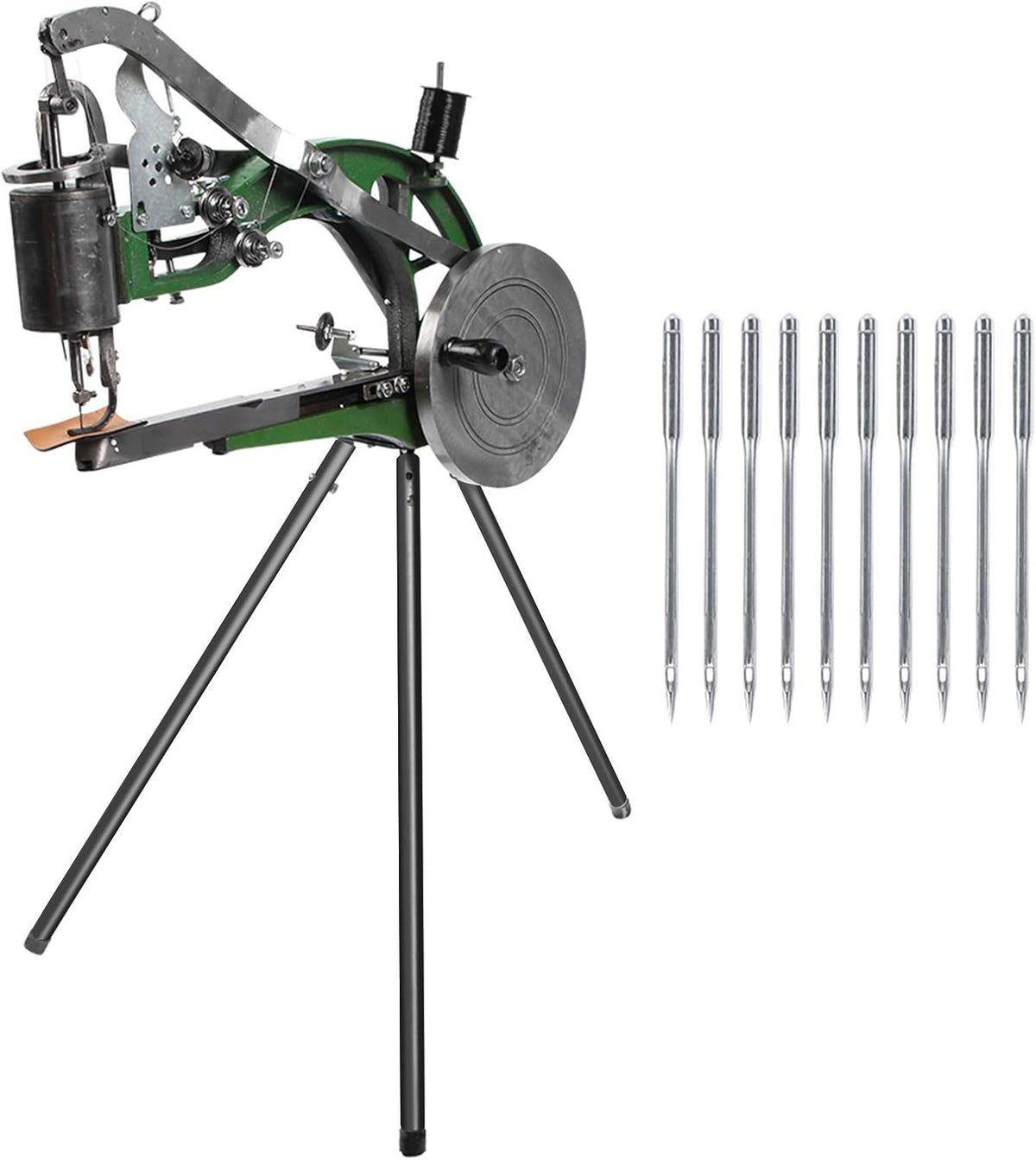 Handmatige naaimachine voor schoenmakers – Schoenreparatiemachine – Halfautomatische naaimachine – Naaimachine voor leer en rubber – Reparatiemachine voor schoenen – Verstelbare naaldafstand 6 mm – Naaidikte tot 5 mm