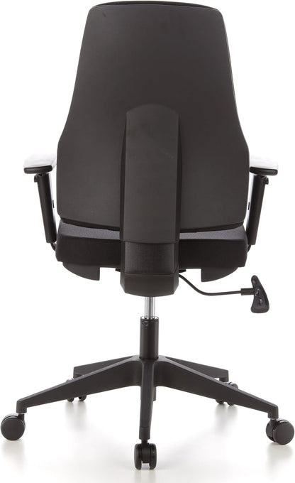 hjh OFFICE 608100 professionele bureaustoel PRO-TEC 100 zwart stof draaistoel met verstelbare rugleuning