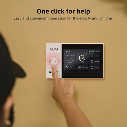 XNY 12-delige kit volledig touchscreen draadloos Smart Home Alarmsysteem, DIY 4G en WiFi inbraakalarmsysteem voor thuisbeveiliging met APP Alert, Bewegingsmelder, Deurraamsensor, Afstandsbediening