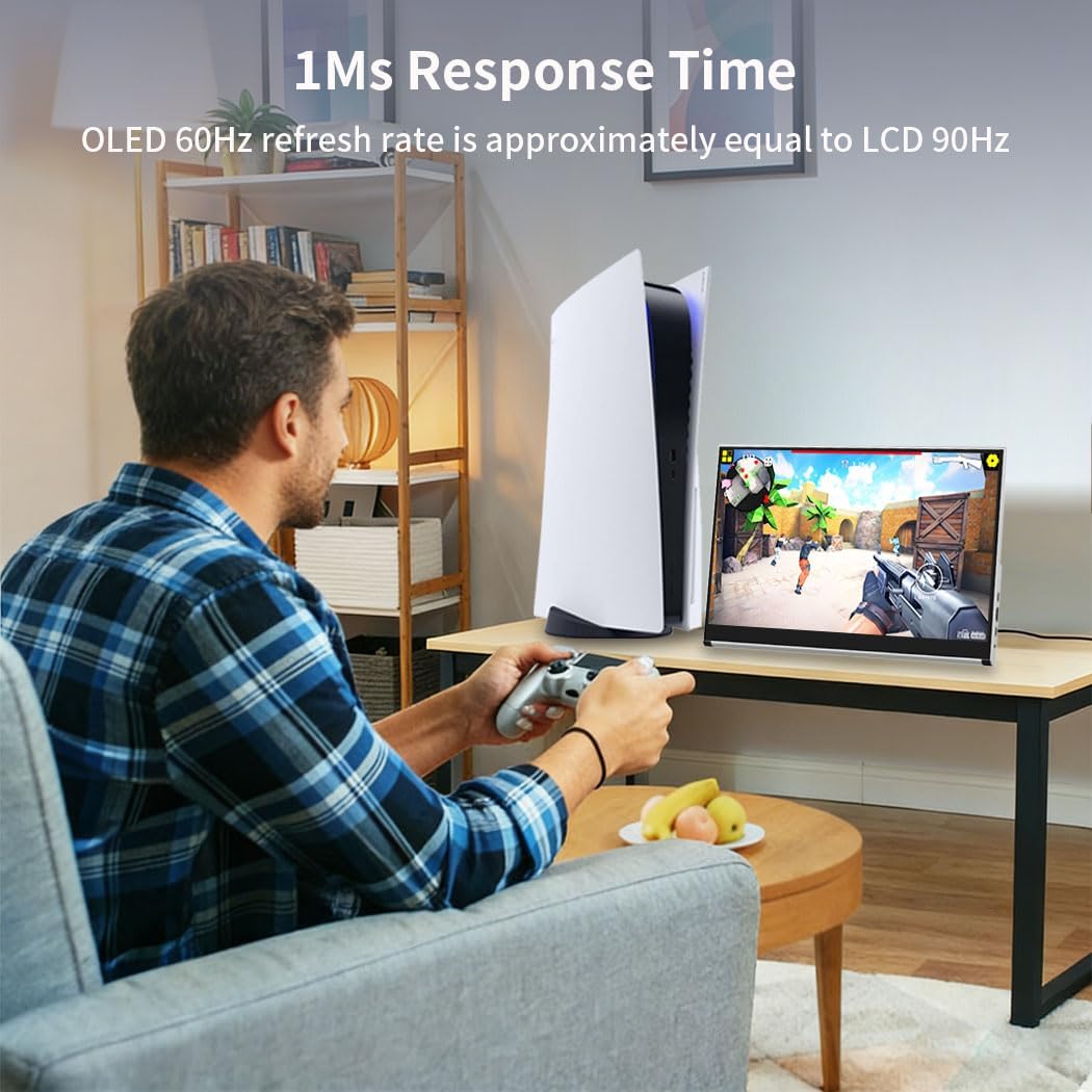 OLED Monitor, Portable, 13.3 Inches, 2K 2560 x 1440, Portable Touchscreen, Eye Care (OLED 2560 x 1440 Touch, 13.3 Inch) - QUORE