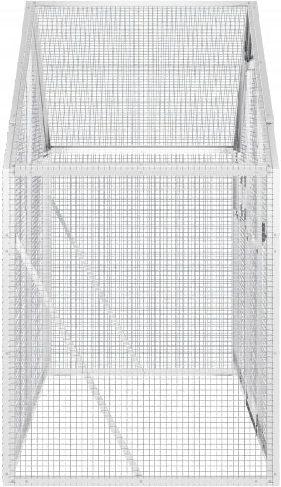 Aviary Bird Aviary, Outdoor Entrance for Bird Cage, Aviary, Chicken Coop with Lockable Door and Window, Silver, 179 x 100 x 185 cm, Aluminium