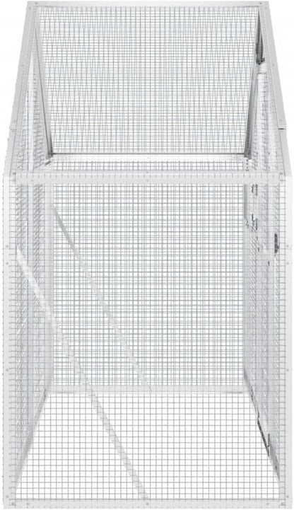 Aviary Bird Aviary, Outdoor Entrance for Bird Cage, Aviary, Chicken Coop with Lockable Door and Window, Silver, 179 x 100 x 185 cm, Aluminium