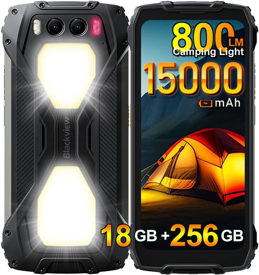 Blackview BV7300 robuuste smartphone Android 14, 18GB+256GB/2TB TF, 15000mAh 45W snelladen, 50MP+32MP+20MP nachtzichtcamera, 6,67" FHD+, 800LM kamplicht robuuste telefoon