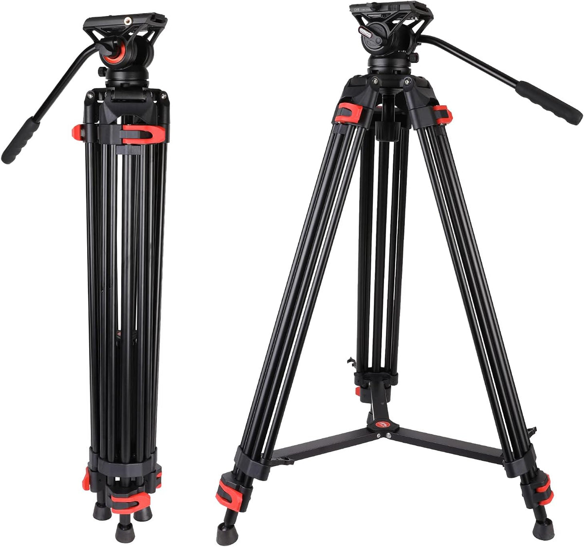 COMAN Camerastatief, 188 cm, robuust statief voor professionele videocamera's, draagtas, 8 kg, inclusief snelwisselplaat, fotostatief, statief
