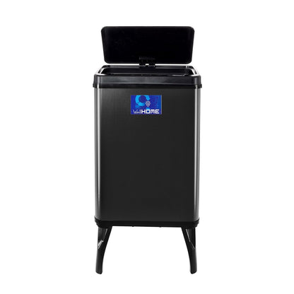 WELL HOME MOBILIARIO & DECORACIÓN 2 x Smart vuilnisemmer, 40 l, hoogte: 71,5 x 35,5 x 26 cm, zwart met magnetische etiketten
