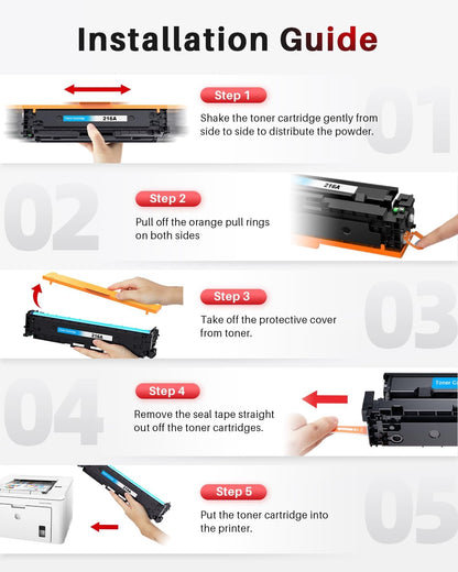 Compatibele Toner 216A – Tonercartridge – Printerinkt – Printcartridge – Vervangend Toner – Met Chip – Hoge Printkwaliteit – Geschikt Voor Meerdere HP Modellen – Verpakking Van 4