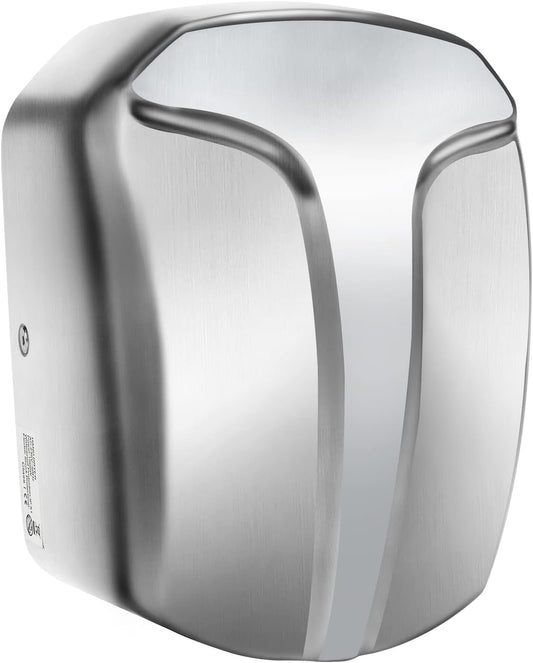 QL Elektrische Handdroger Automatische 1150W,Roestvrij Staal met HEPA-filter voor Badkamer, Commercieel,Zilver