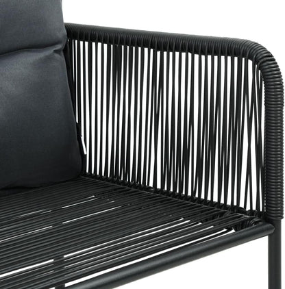 vidaXL Garden chairs 6 pcs with cushions poly rattan black - QUORE