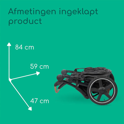 Bebeconfort Cloudy, All-terrain Kinderwagen met Luchtbanden, 0-4 jaar (max. 22 kg), Baby Wandelwagen, Snel inklapbaar, 3 Grote Luchtwielen, Verstelbare Duwstang, Ruime Opbergmand, Mineral Graphite